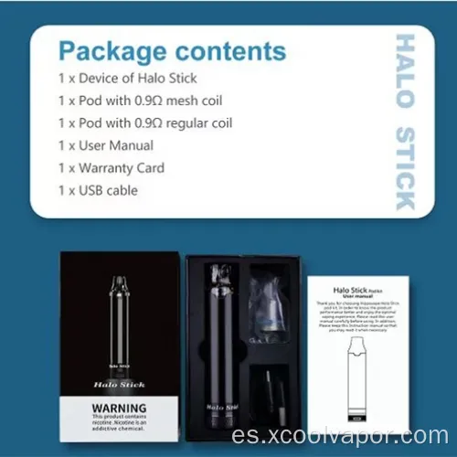 Halo Stick Pod Kit al por mayor Recargable Vape Pen